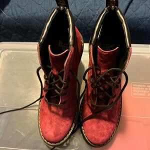 Doc Martins in red suede Size 7